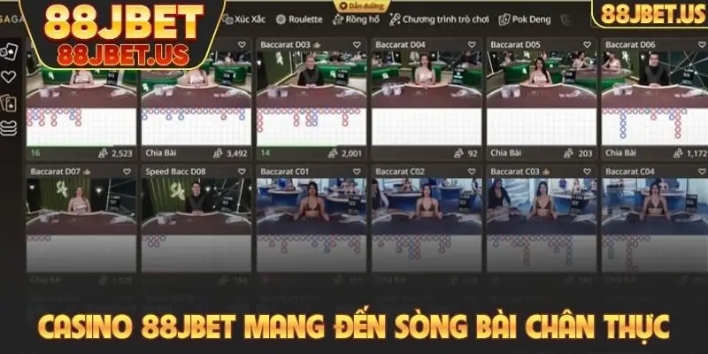 Casino 88JBET mang đến sòng bài chân thực tại nhà